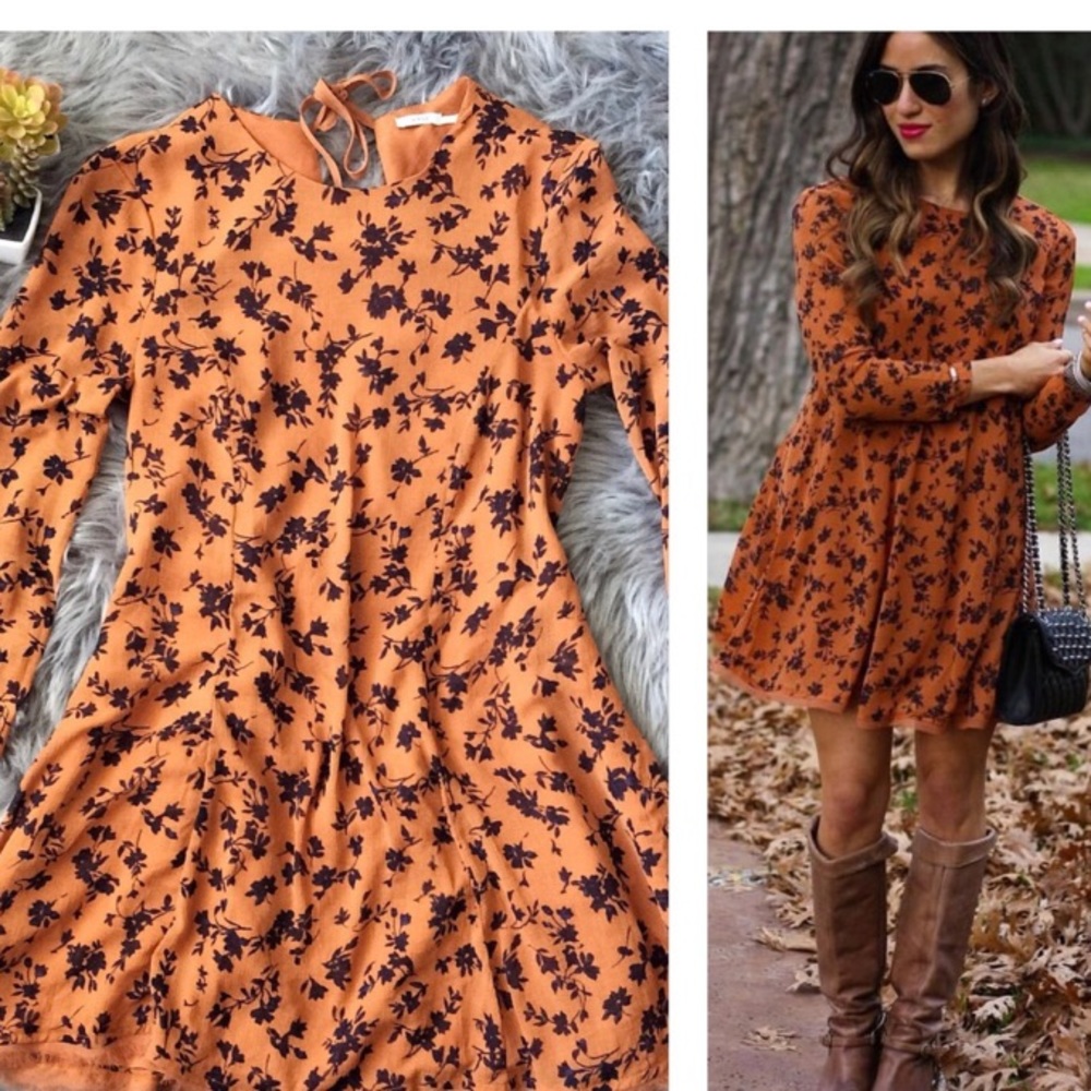 Orange and navy Kimchi Blue dress
